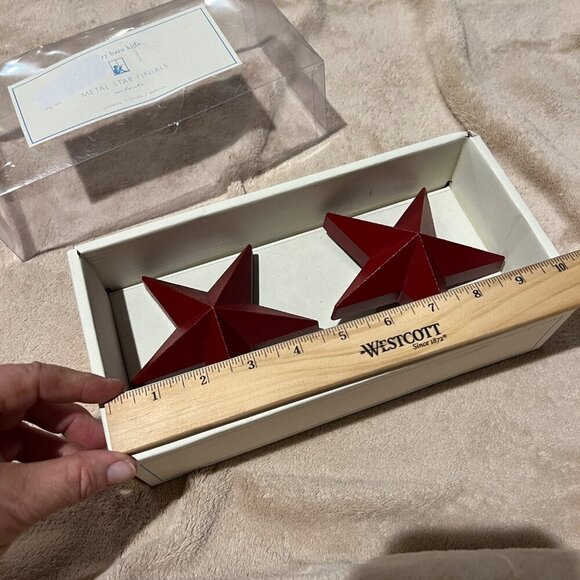 Pottery Barn Kids Finials Red Stars Metal Curtains holders decor bedroom playroo - Picture 5 of 9